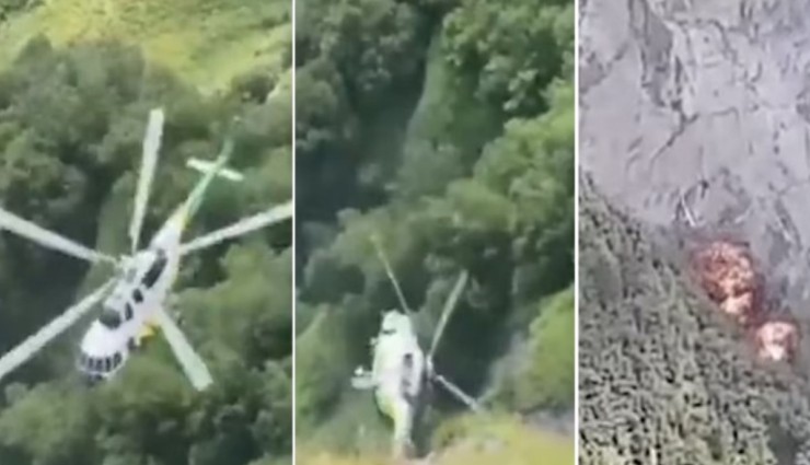 Gürcistan'da Helikopter Düştü!